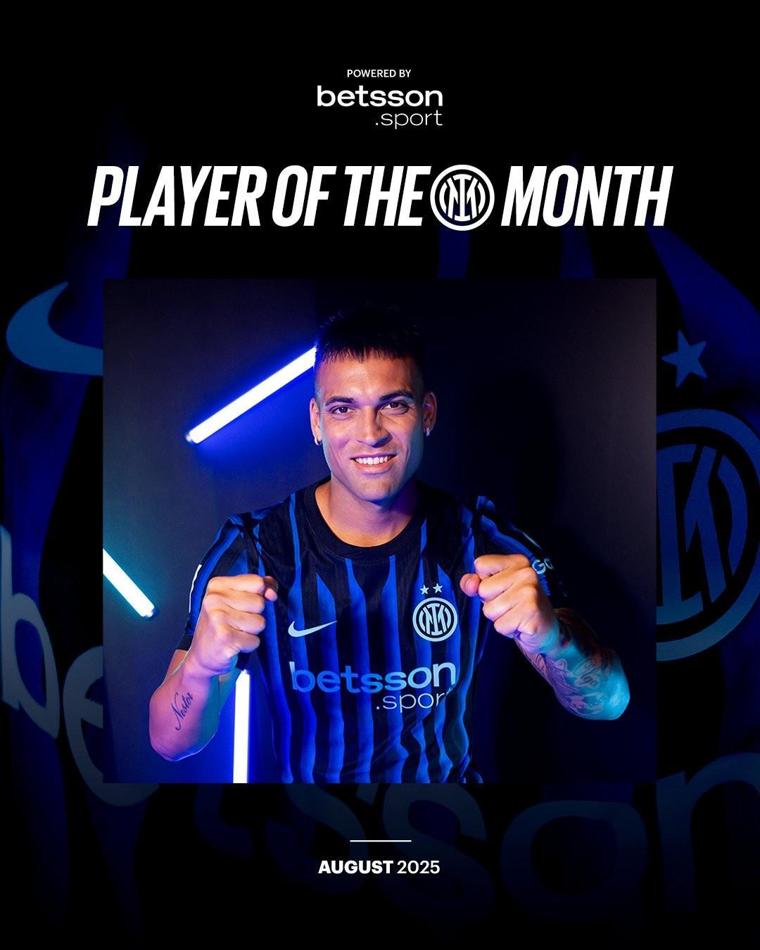 开云体育-意甲前两轮贡献一传一射，劳塔罗当选国米8月队内最佳球员